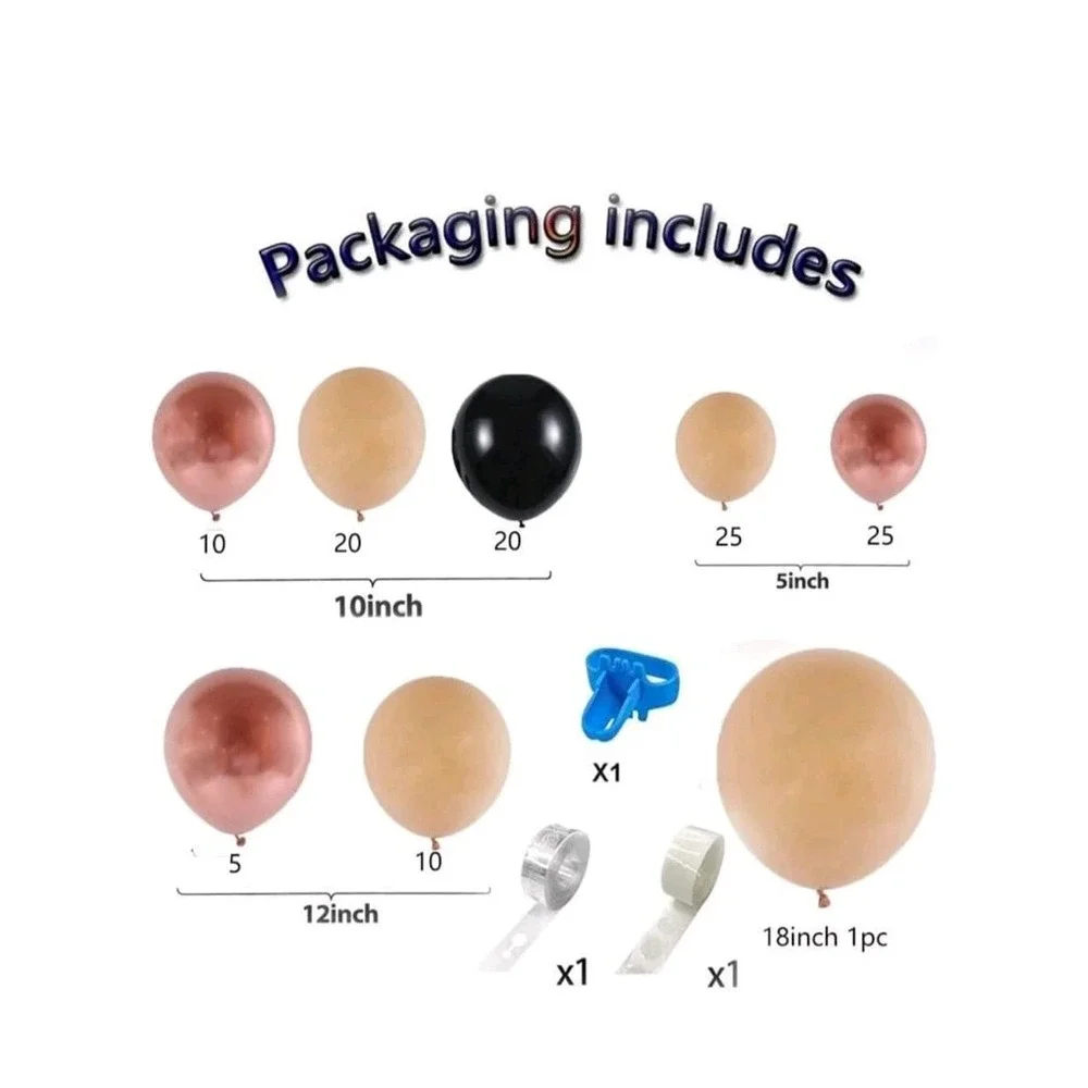 Brown, Macaroon, Nudes, Blush,Metallic 116‎ Pc Balloon Garland Kit